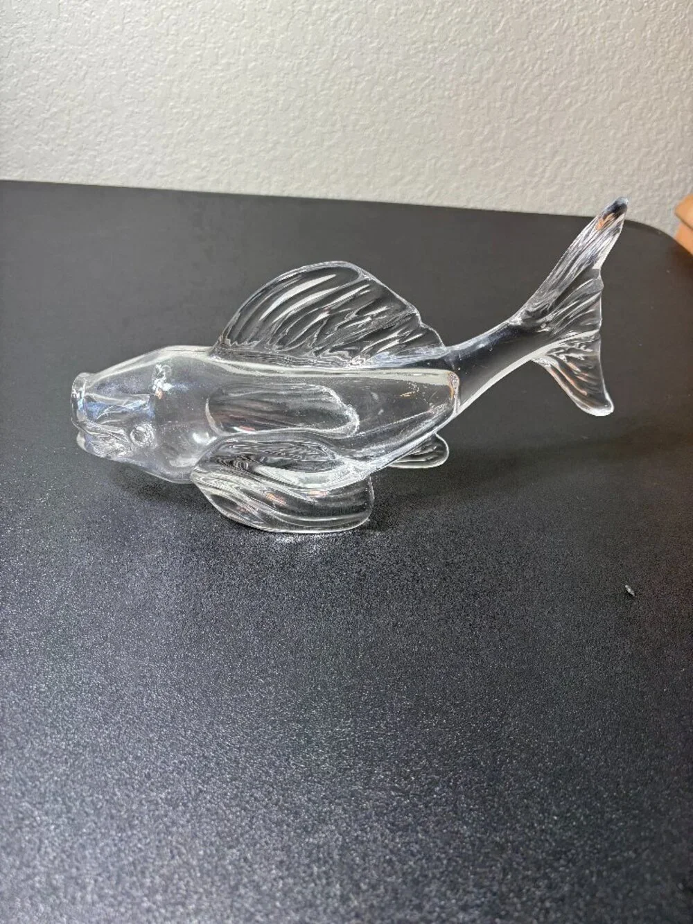 Vintage Glass Wide Mouth Fish Blenko Style
